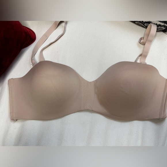 Maidenform BRA 38D Beige Women's Wireless SE0015 Strapless Side Boning 5473 Y - Picture 10 of 12